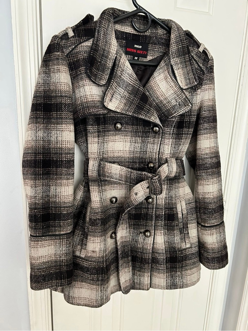 Cute, Stylish Classy Wool Blend Warm Winter Coat with Waist Belt